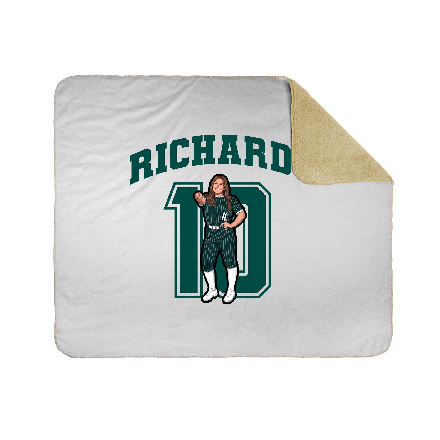 Throw Blanket — Number in White