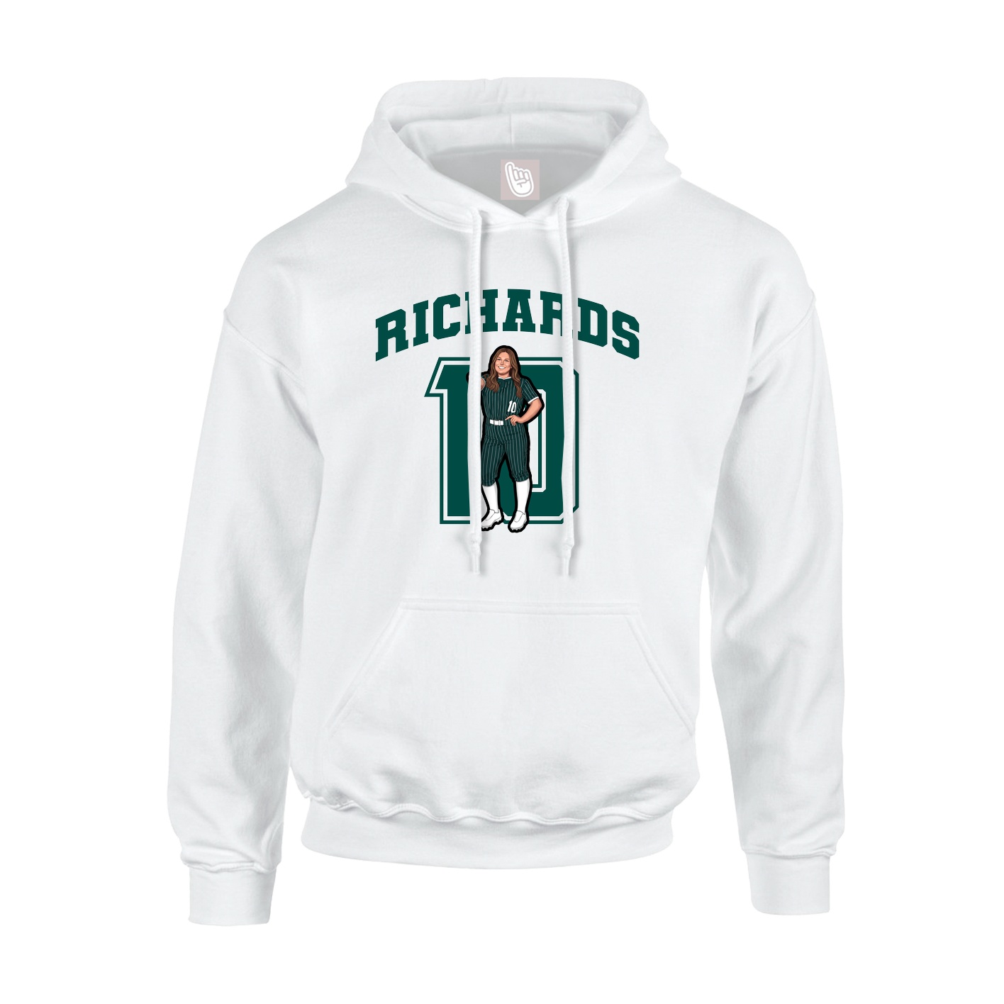 Hoodie — Number in White