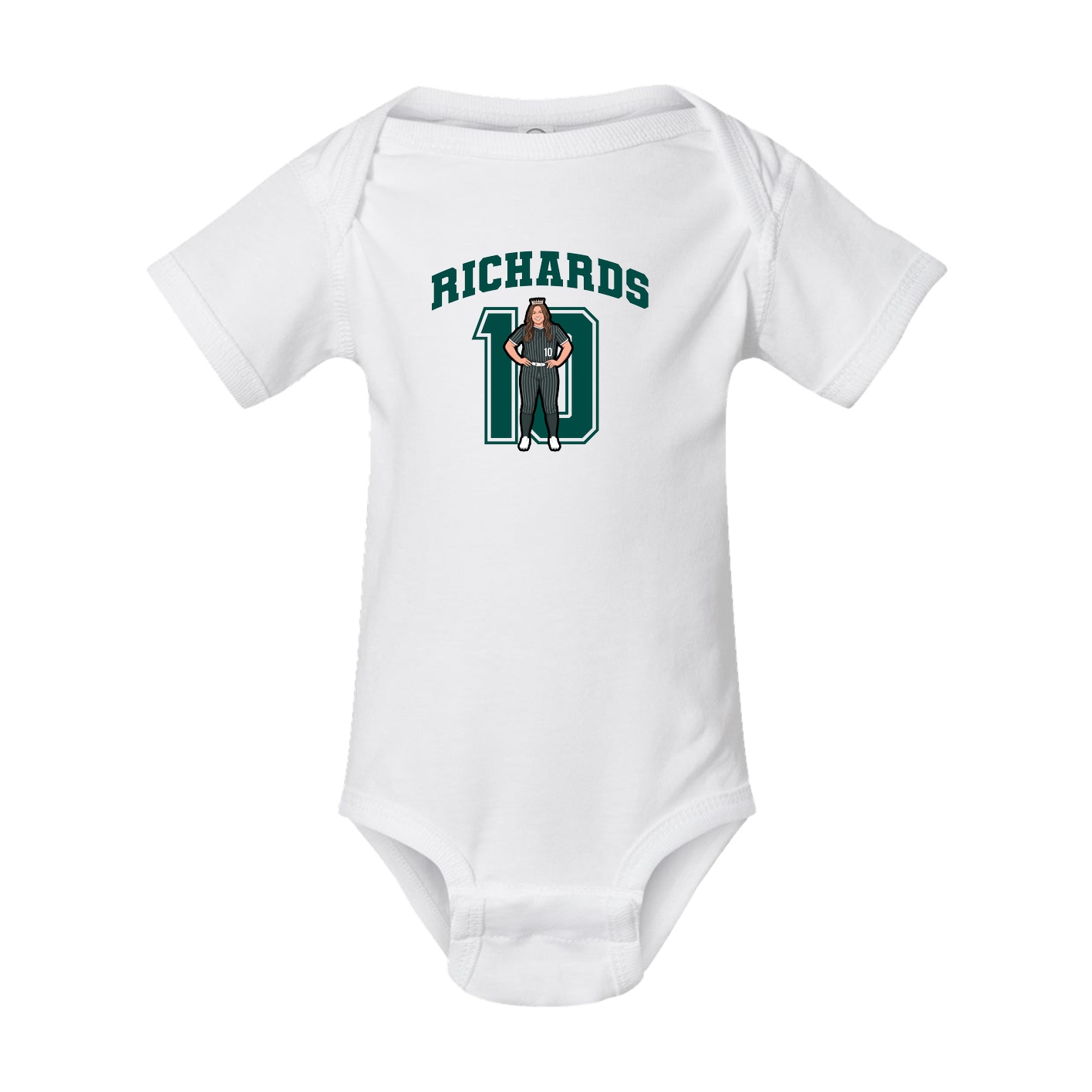 Baby Onesie — Number in White