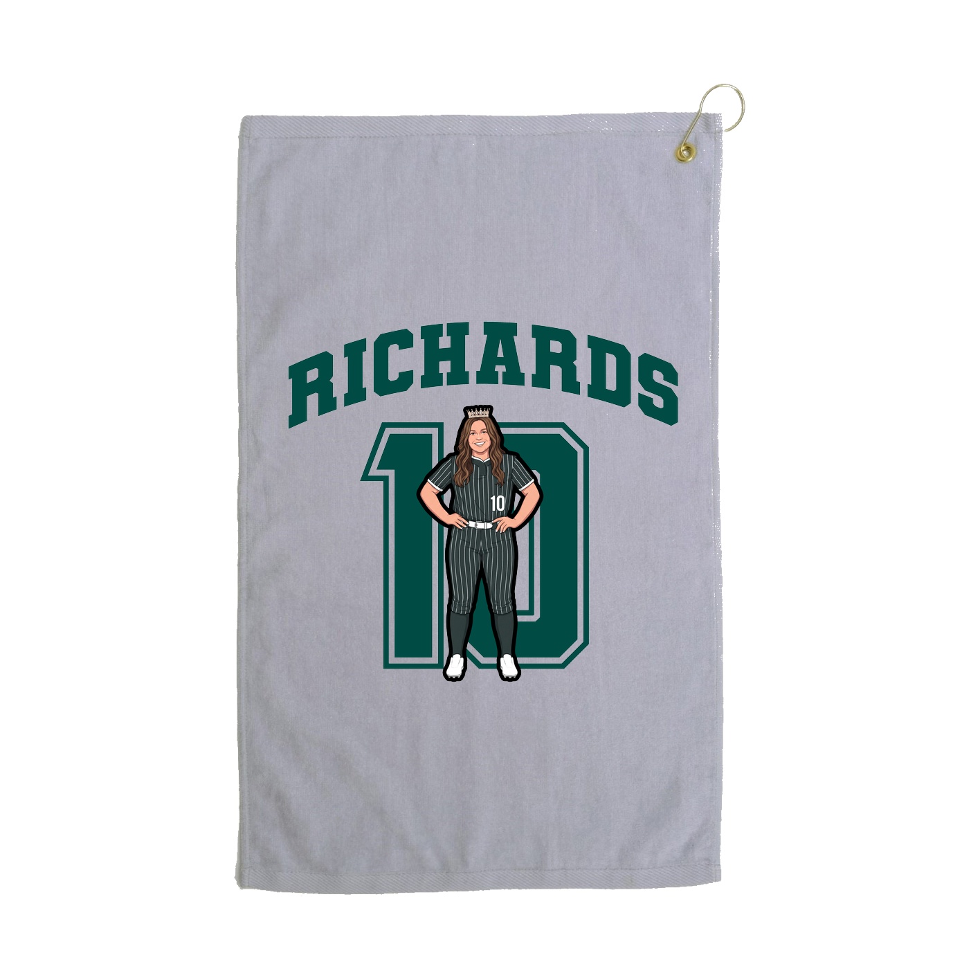 Golf Towel — Number in Grey