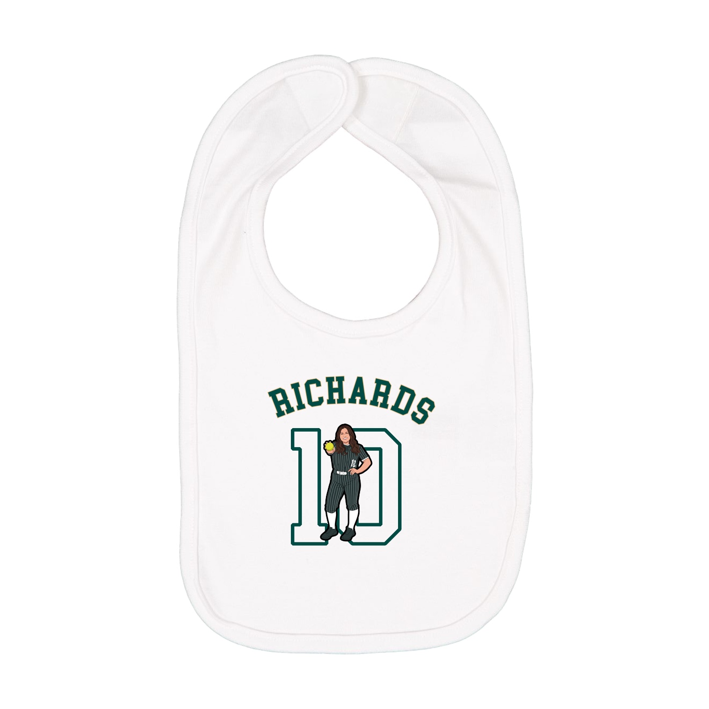 Infant Bib — Shirsey Arch in White