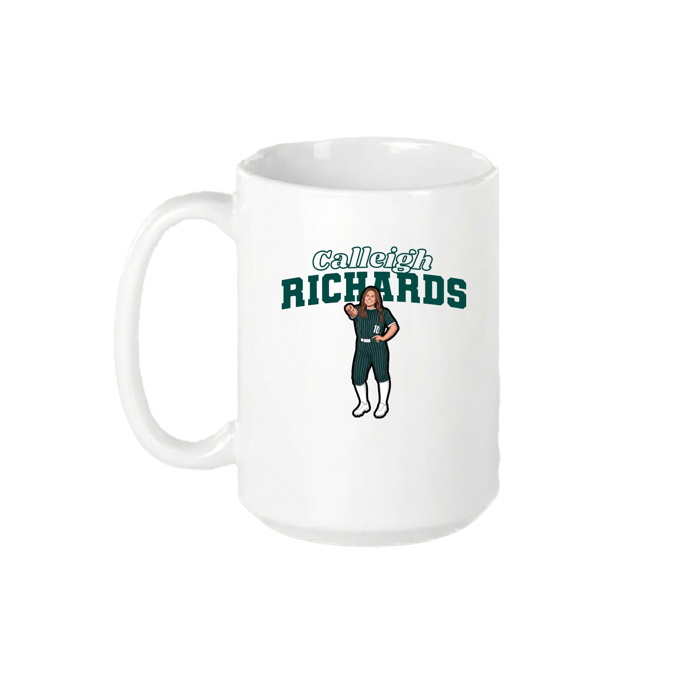 15oz Coffee Mug — Name Arch in White