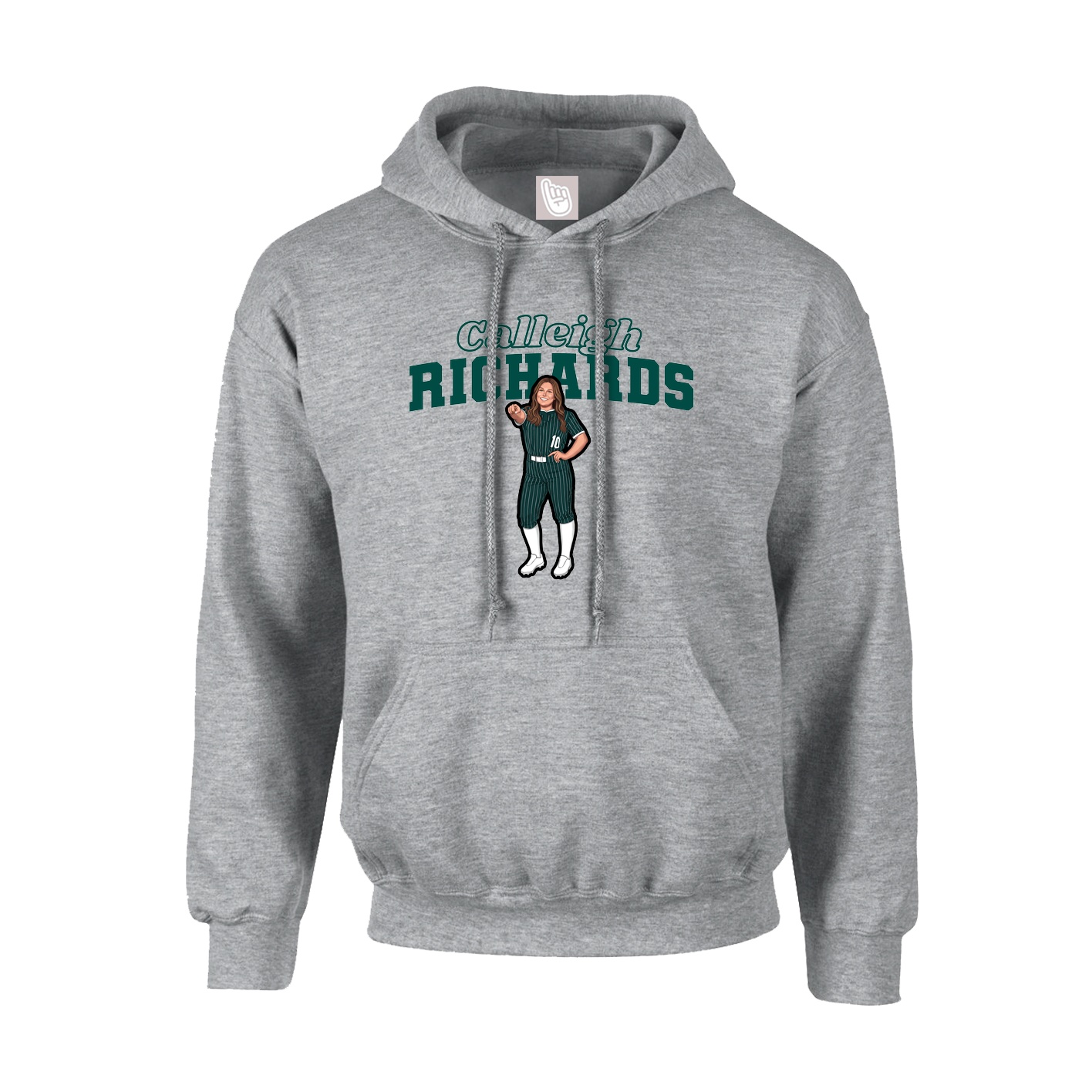 Youth Hoodie — Name Arch in Grey