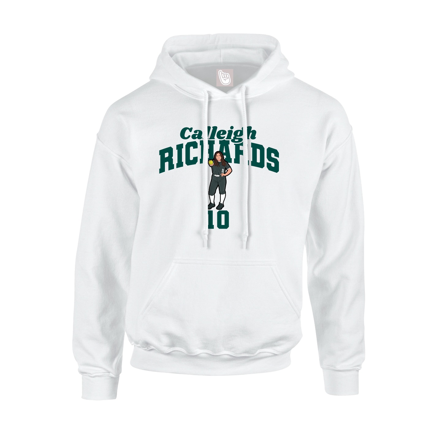 Youth Hoodie — Signature Arch in White