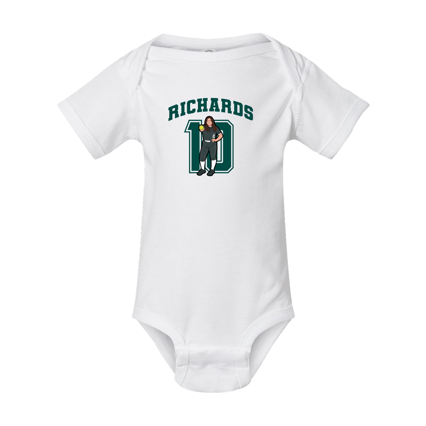 Baby Onesie — Number in White