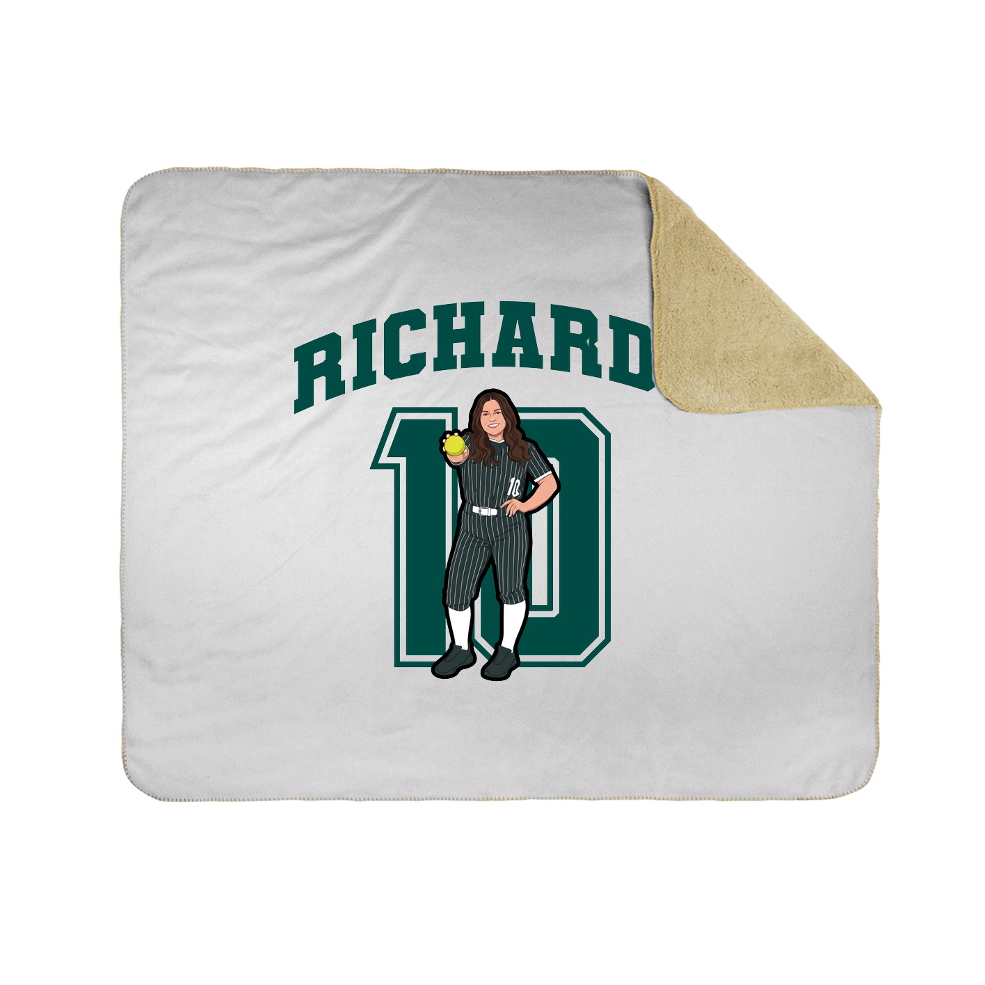 Throw Blanket — Number in White