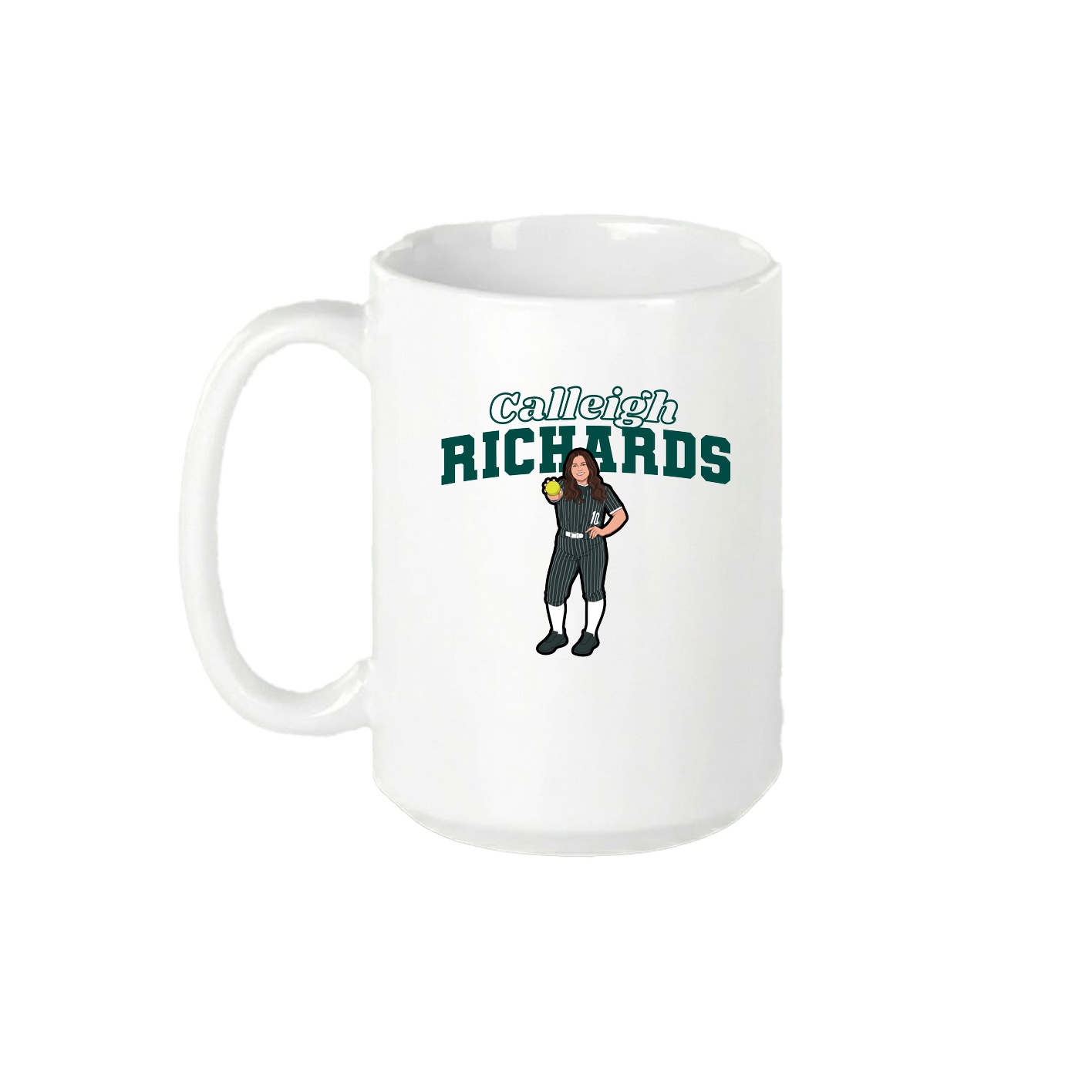 15oz Coffee Mug — Name Arch in White
