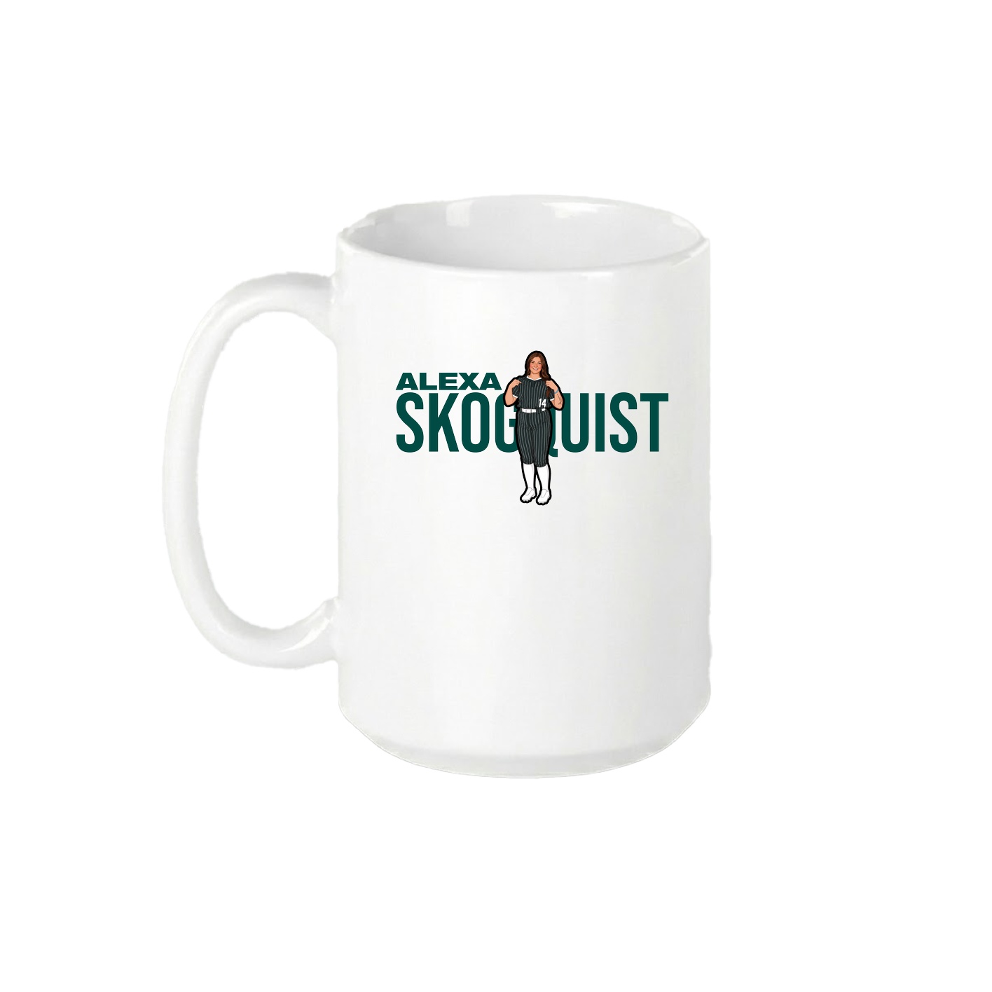 15oz Coffee Mug — Player Name in White