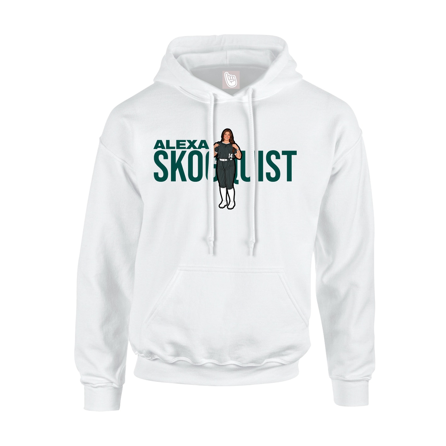 Youth Hoodie — Player Name in White