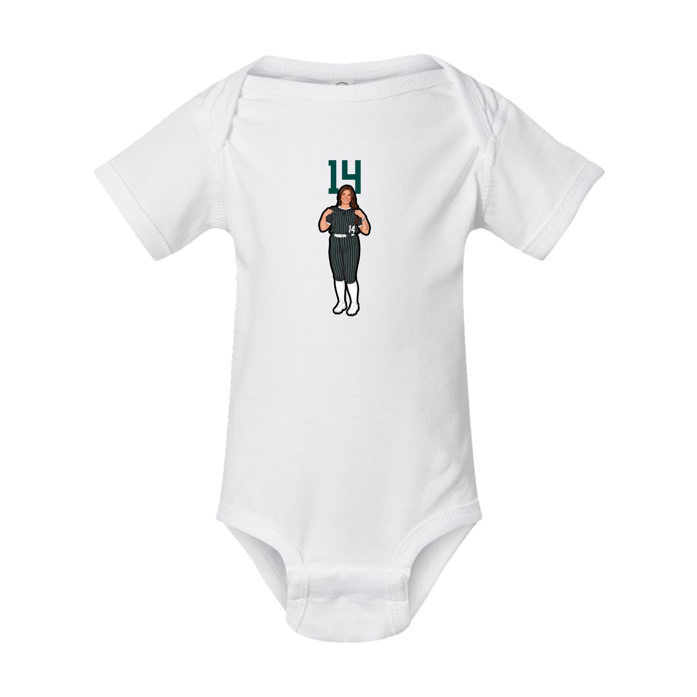 Baby Onesie — Number Top in White
