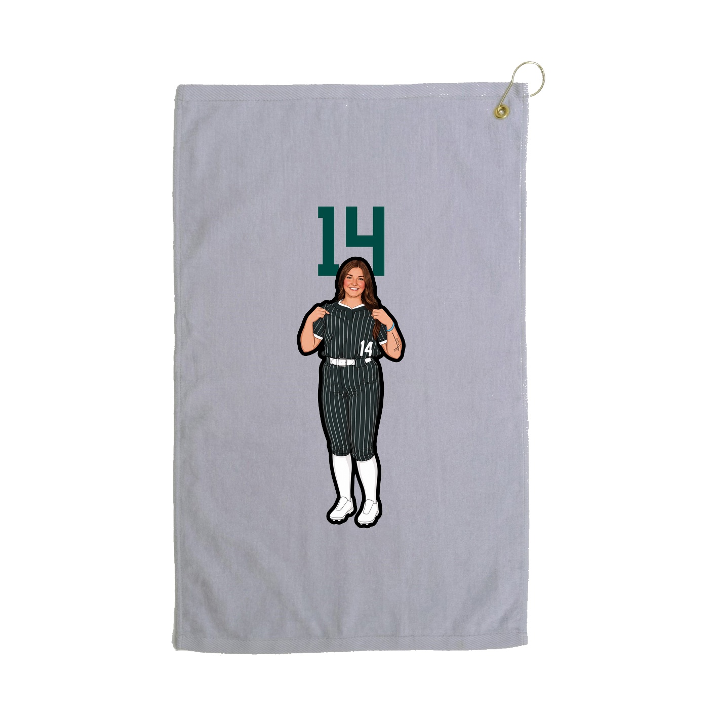 Golf Towel — Number Top in Grey