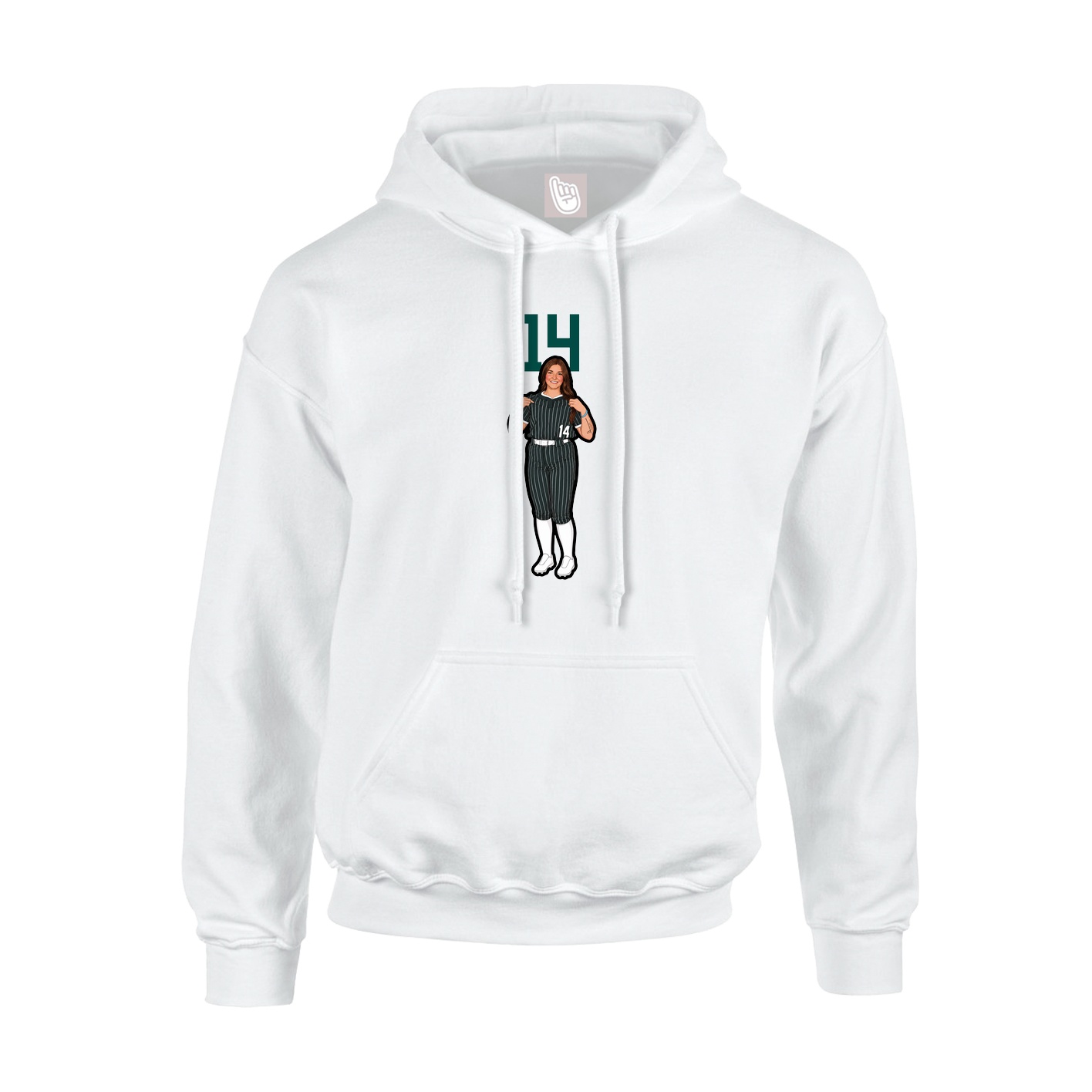 Hoodie — Number Top in White