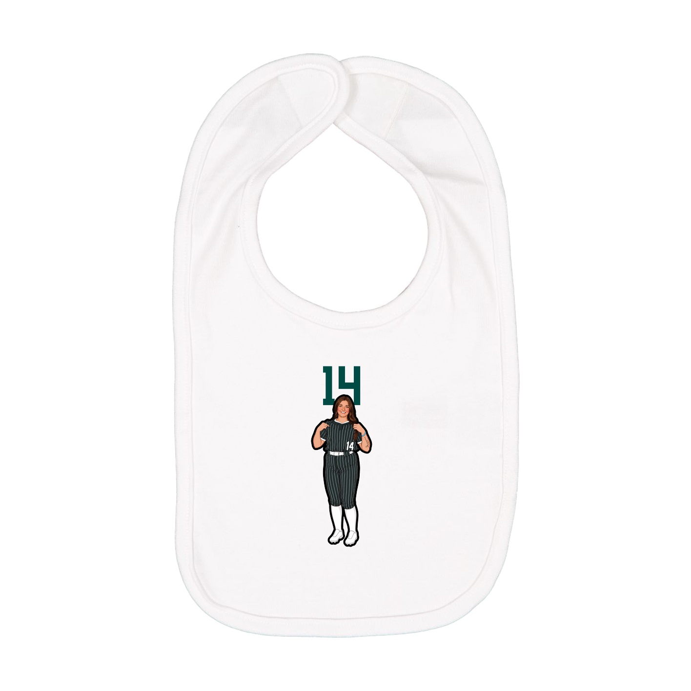 Infant Bib — Number Top in White