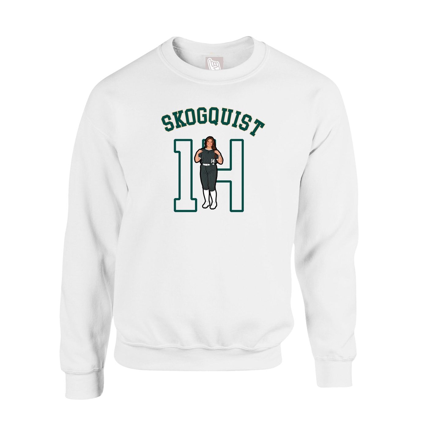 Fleece Crew — Shirsey Arch in White