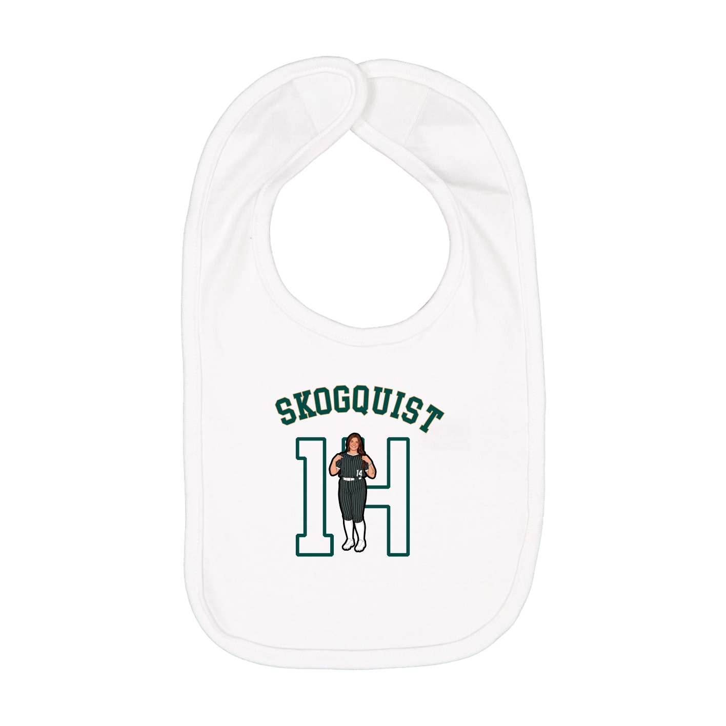 Infant Bib — Shirsey Arch in White