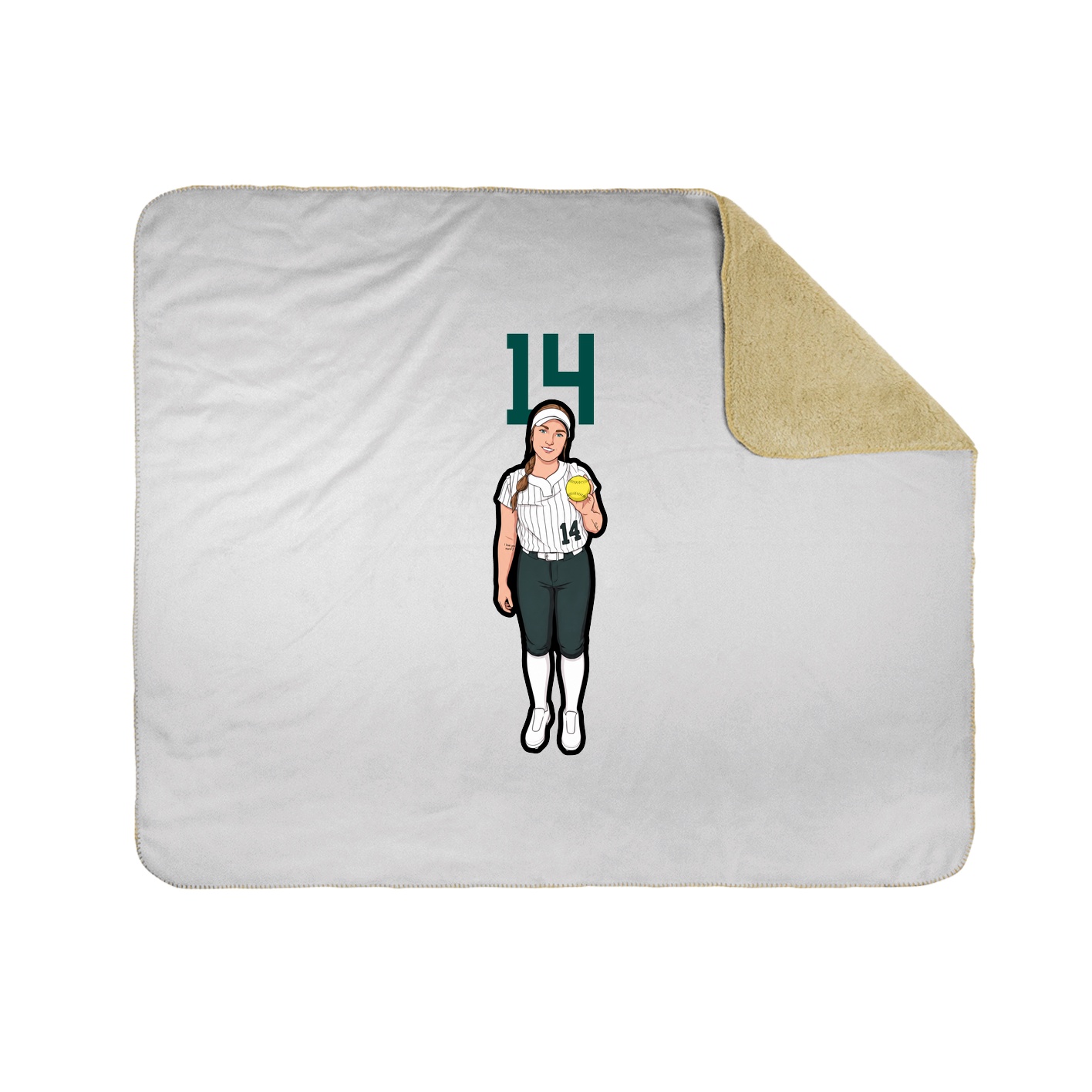 Throw Blanket — Number Top in White