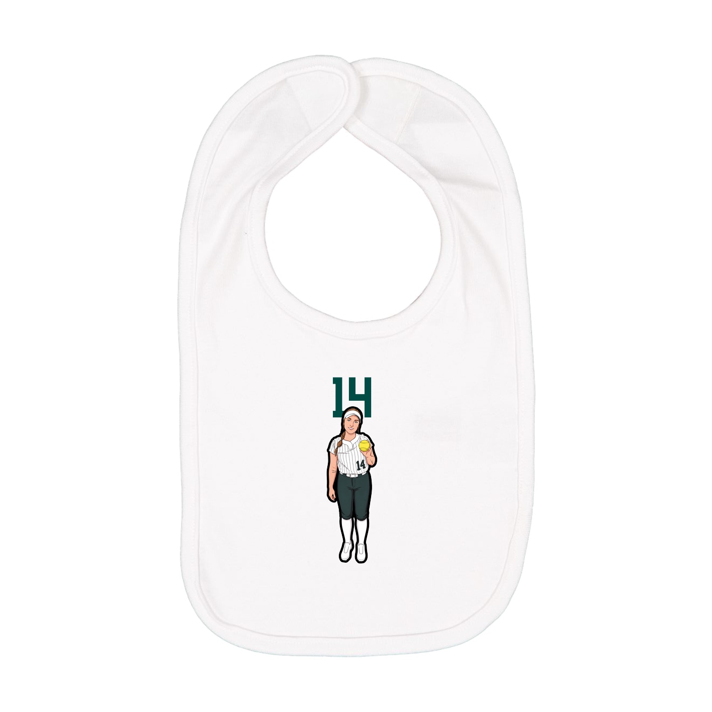 Infant Bib — Number Top in White