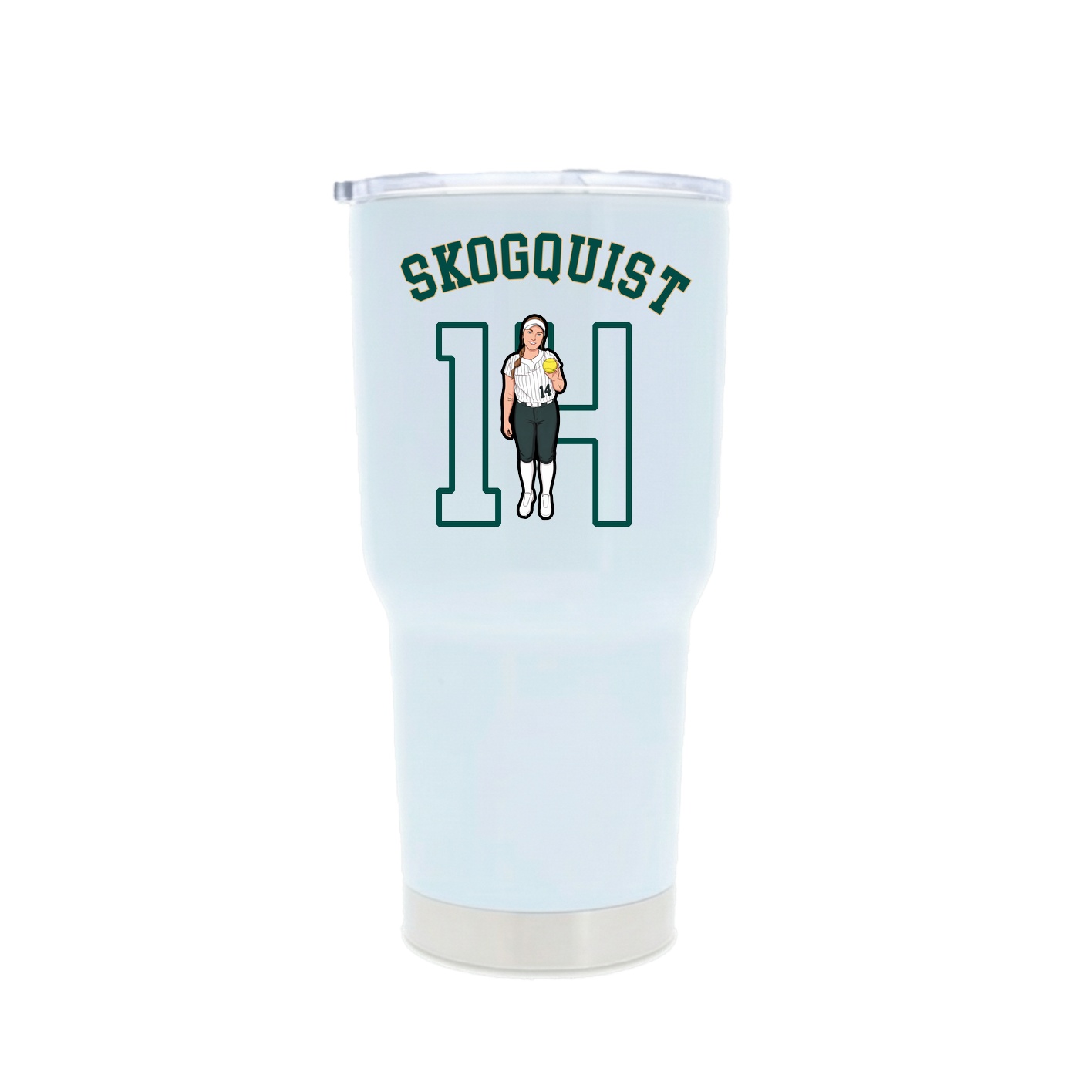 30oz Stainless Steel Tumbler — Shirsey Arch in White