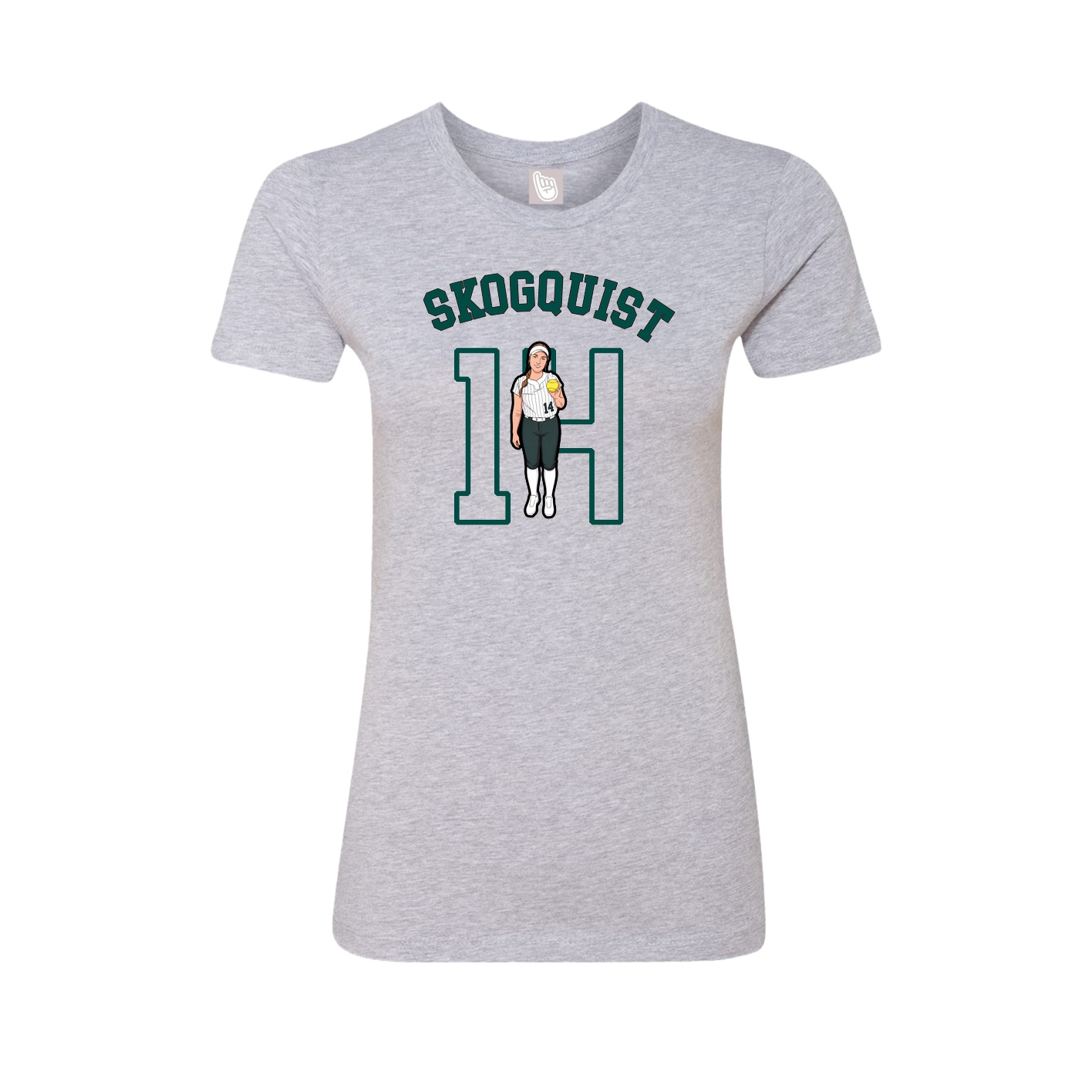 Fitted Women's Tee — Shirsey Arch in Grey