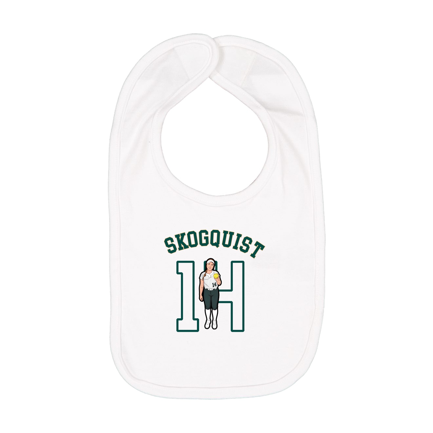 Infant Bib — Shirsey Arch in White