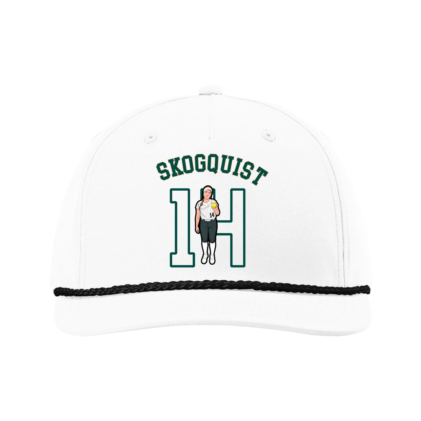 Five-Panel Classic Rope Cap — Shirsey Arch in White