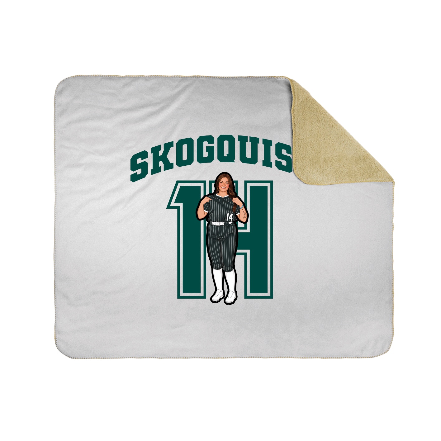 Throw Blanket — Number in White