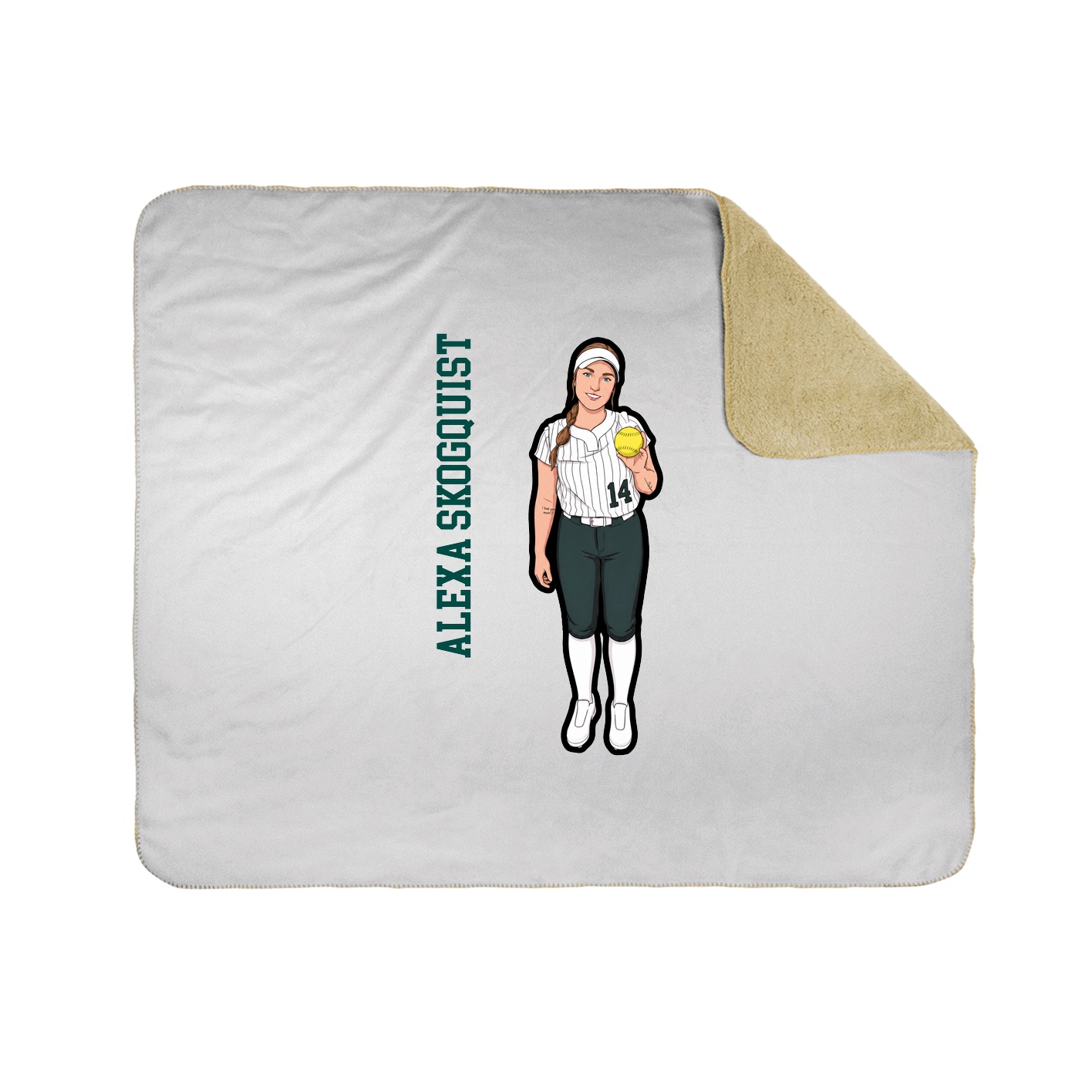 Throw Blanket — Name Vertical in White