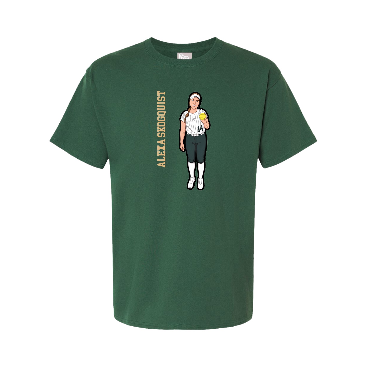 Youth Tee — Name Vertical in Green