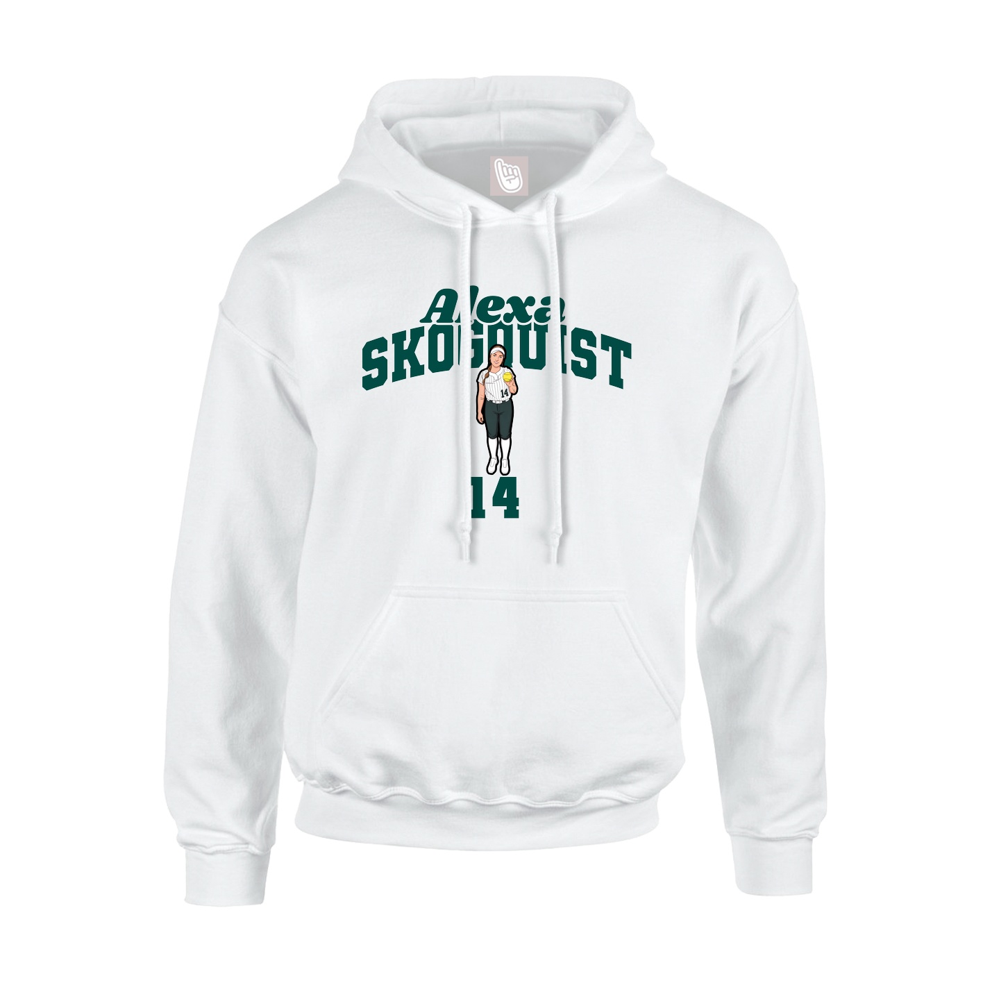 Hoodie — Signature Arch in White