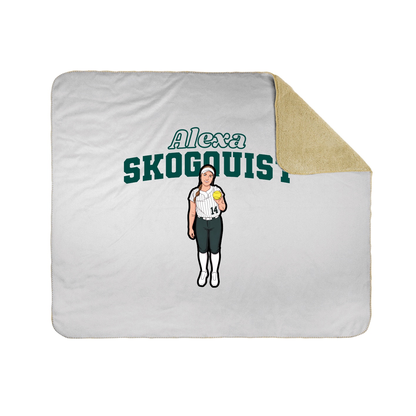 Throw Blanket — Name Arch in White