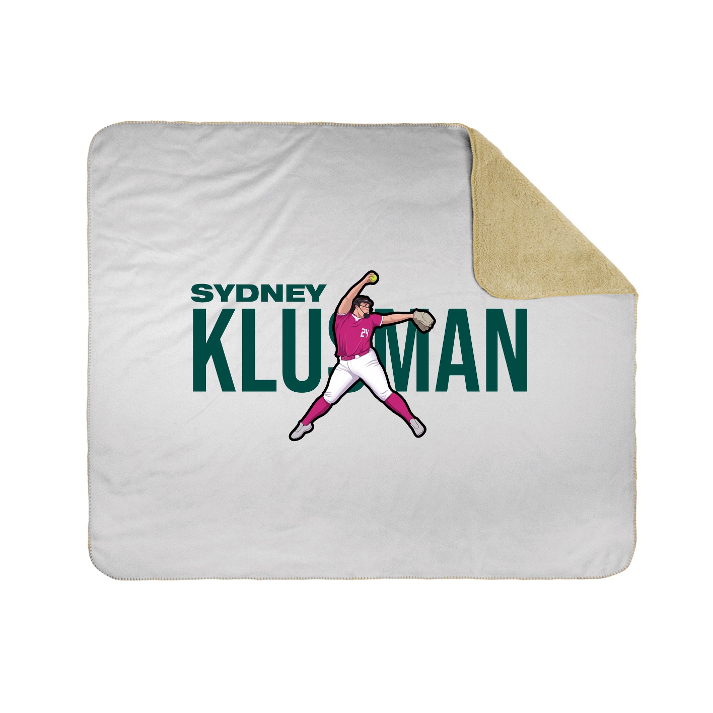 Throw Blanket — Player Name in White