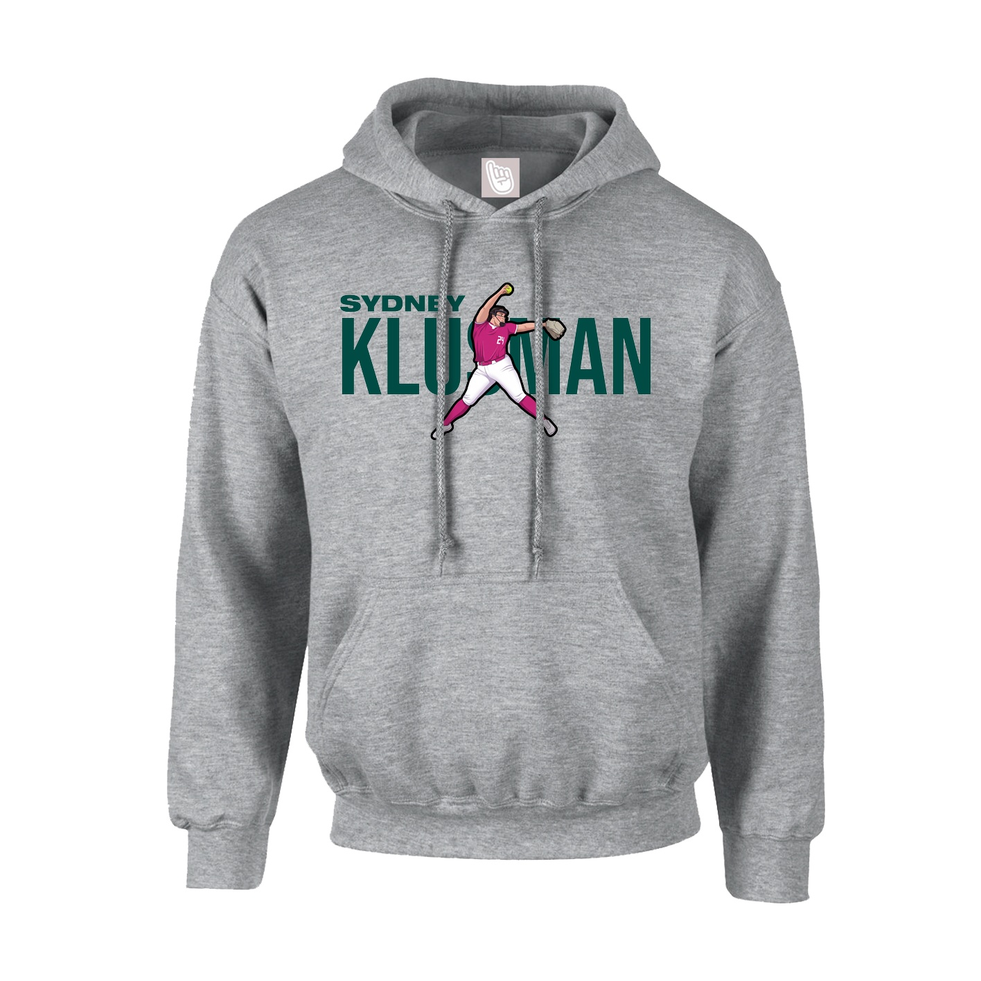 Hoodie — Player Name in Grey
