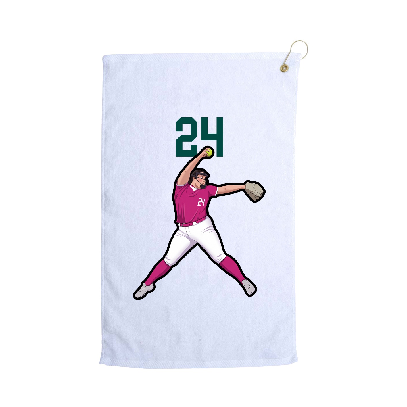 Golf Towel — Number Top in White