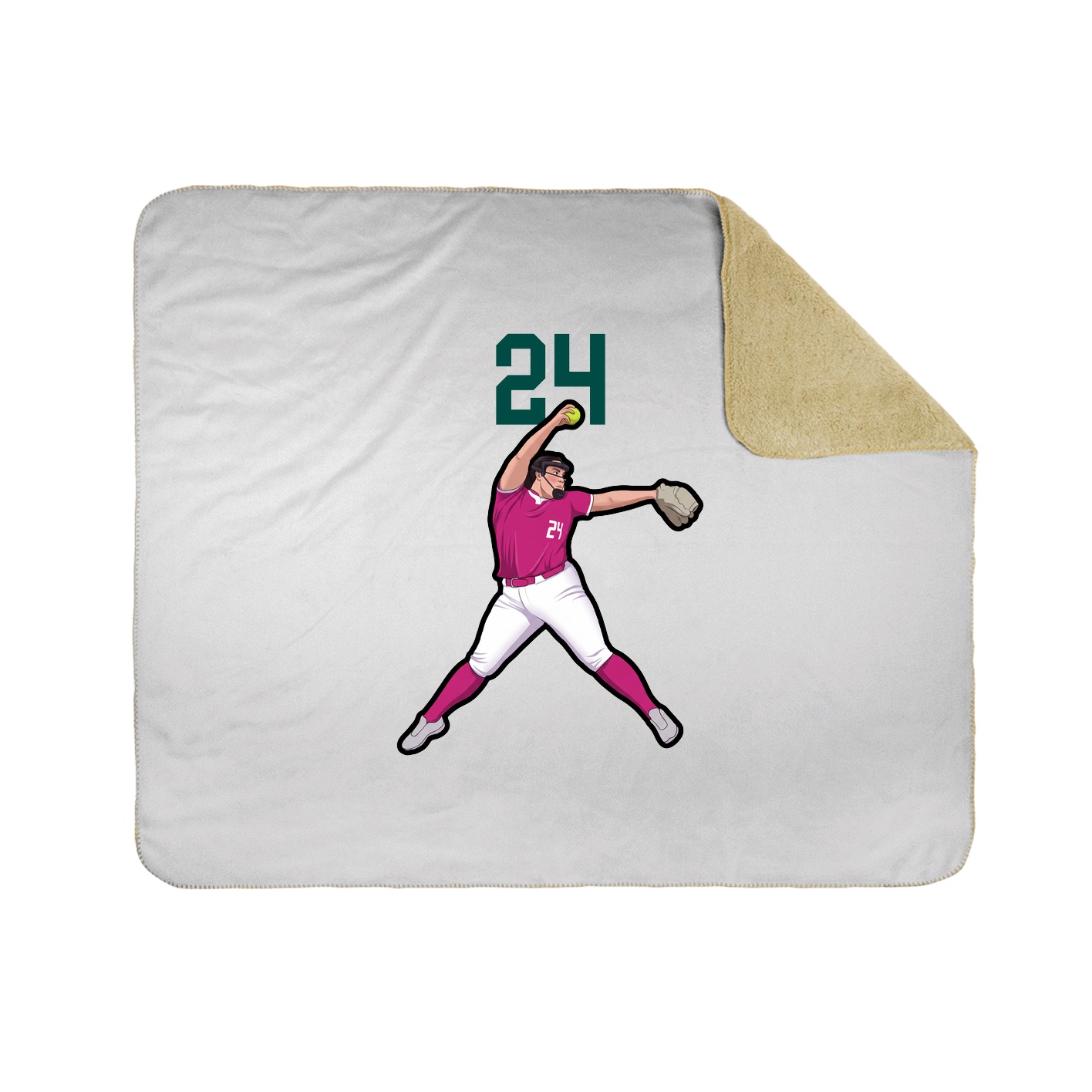 Throw Blanket — Number Top in White