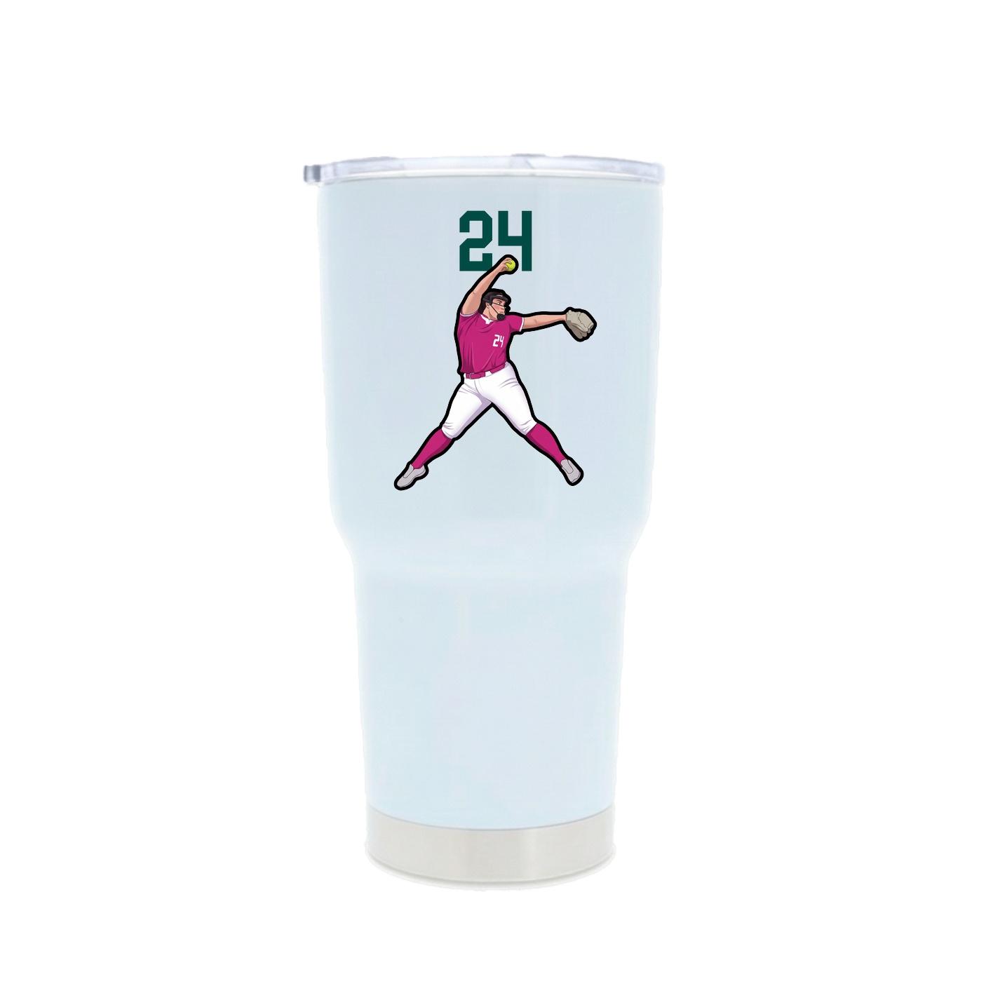 30oz Stainless Steel Tumbler — Number Top in White