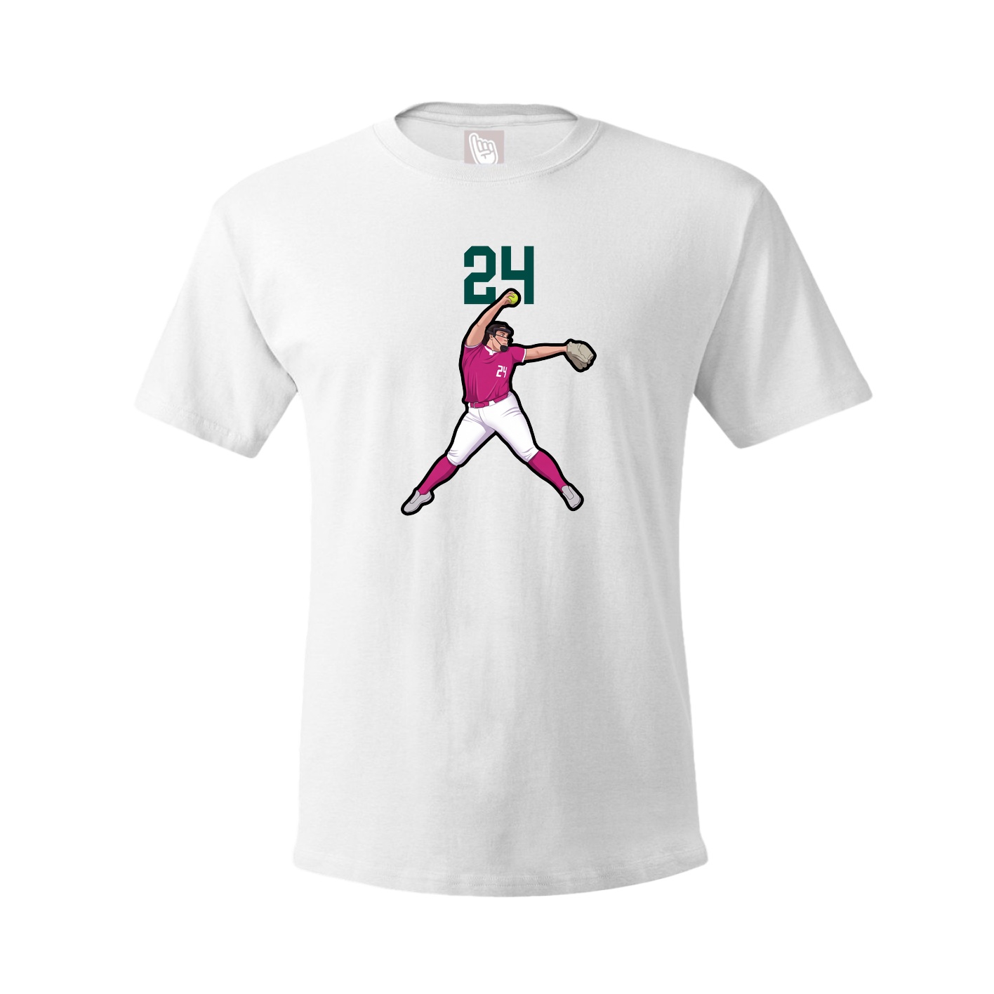 Youth Tee — Number Top in White