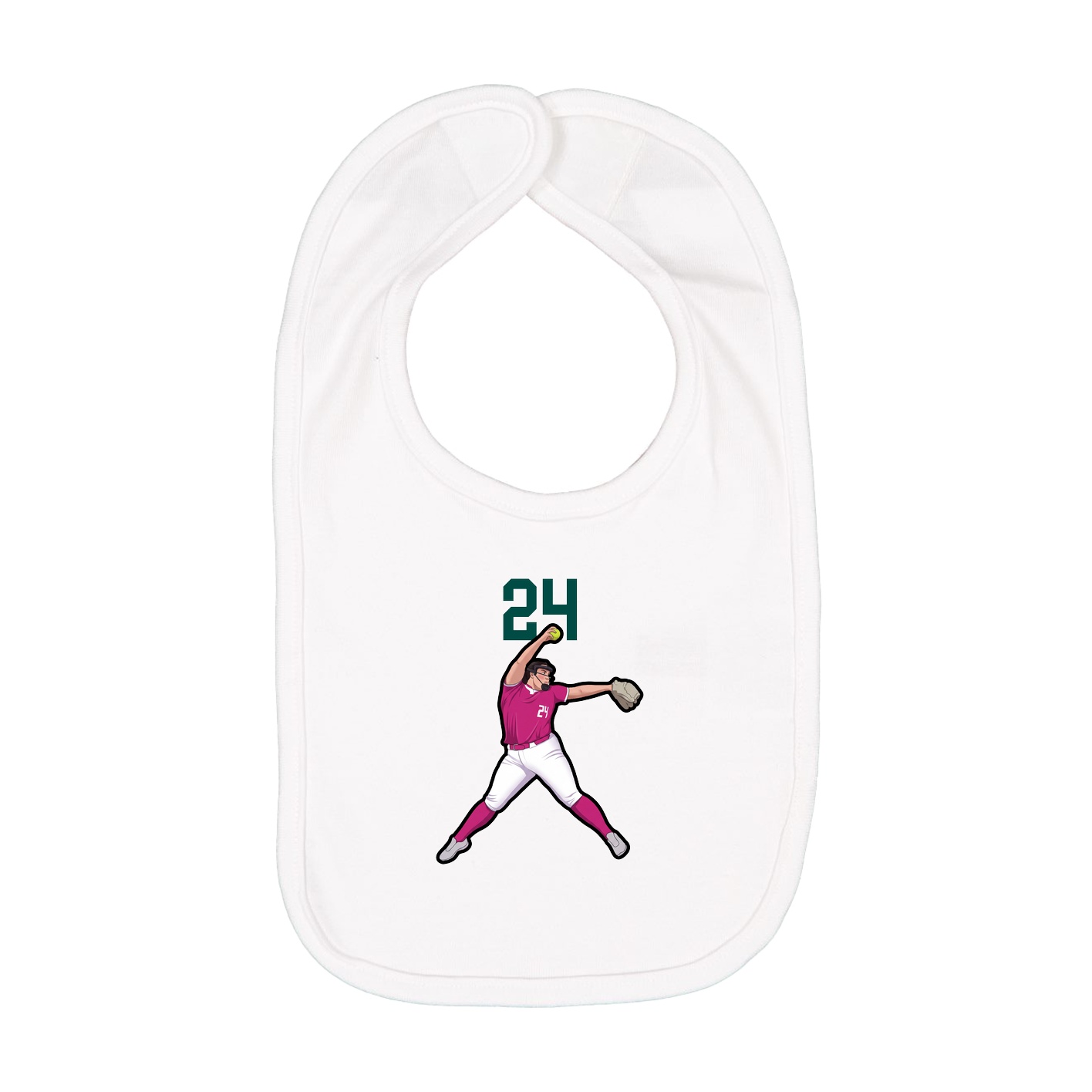 Infant Bib — Number Top in White