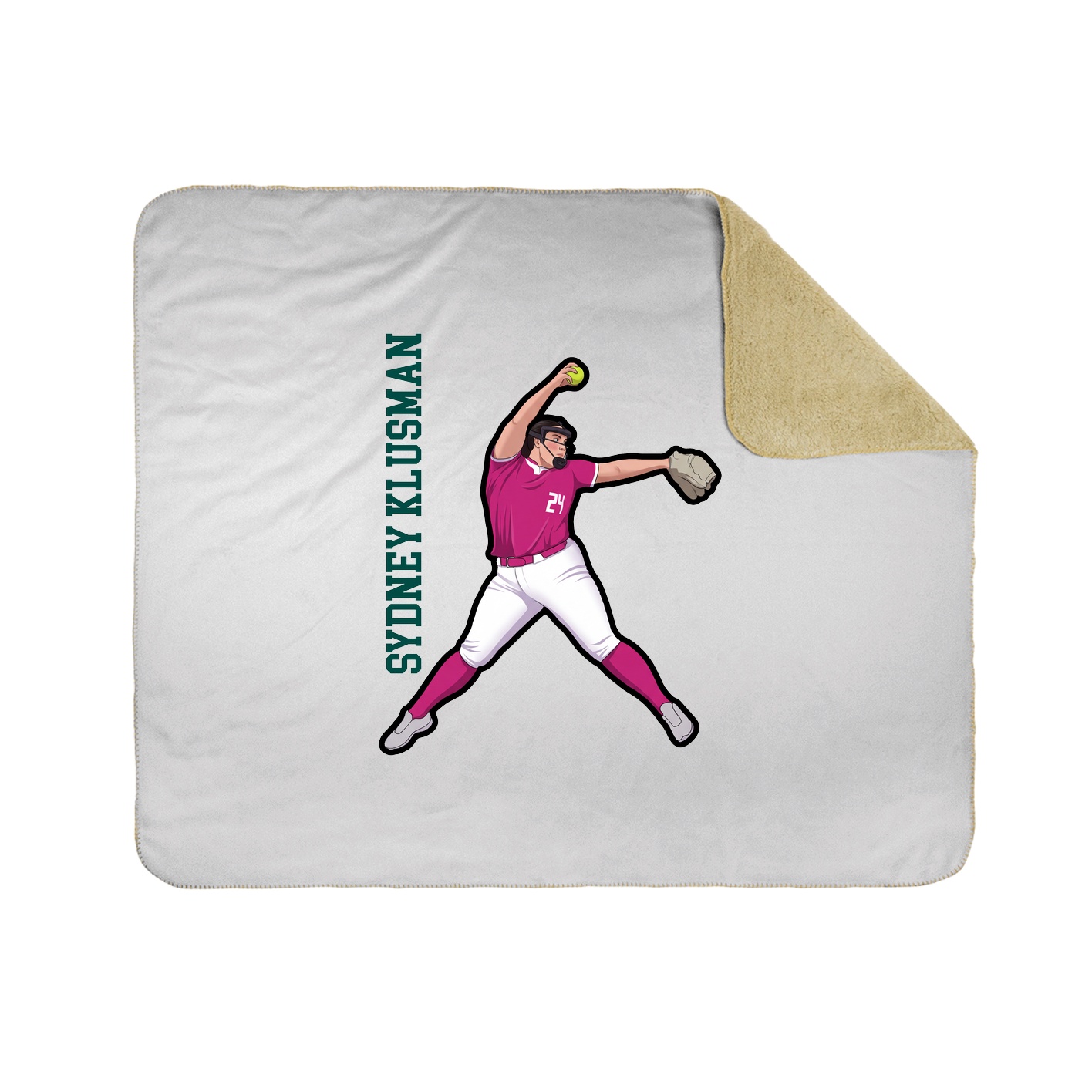 Throw Blanket — Name Vertical in White