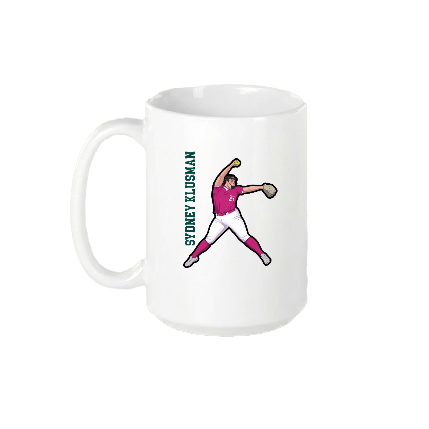 15oz Coffee Mug — Name Vertical in White