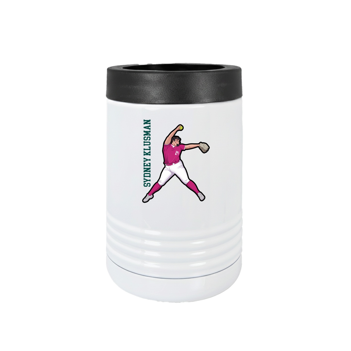 Beverage Holder — Name Vertical in White