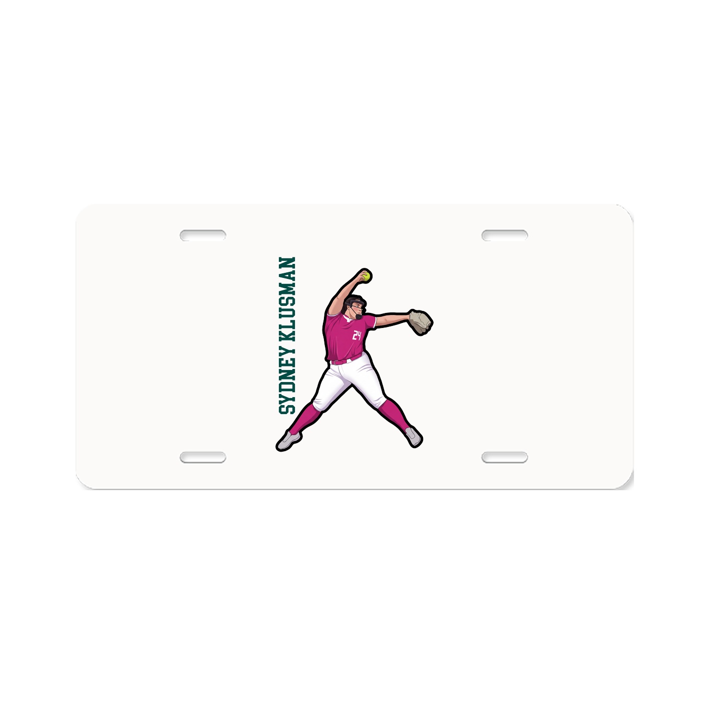 License Plate — Name Vertical in Classic
