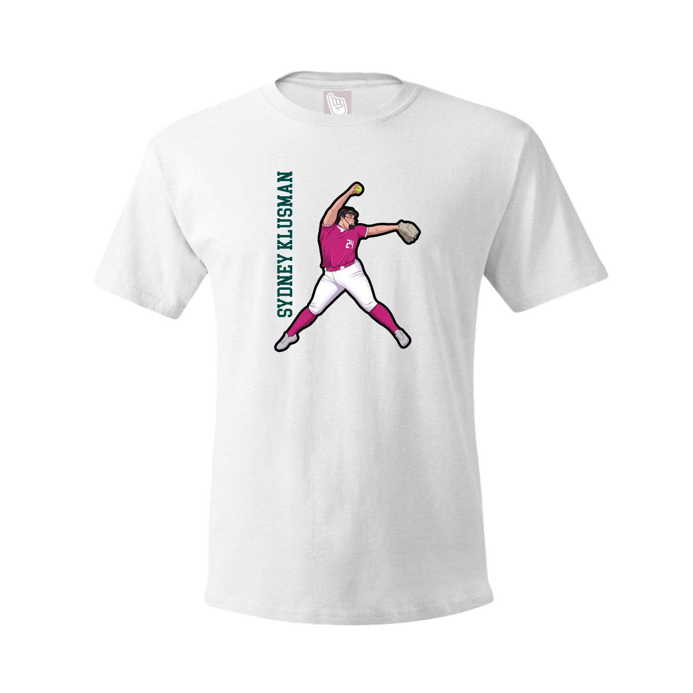 Tee — Name Vertical in White