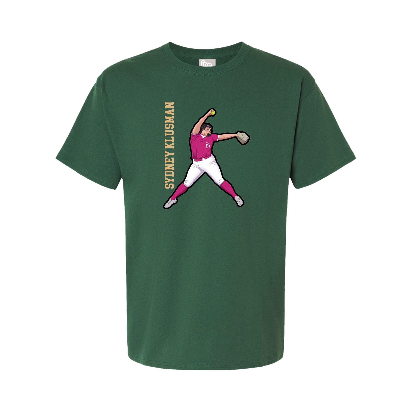 Youth Tee — Name Vertical in Green