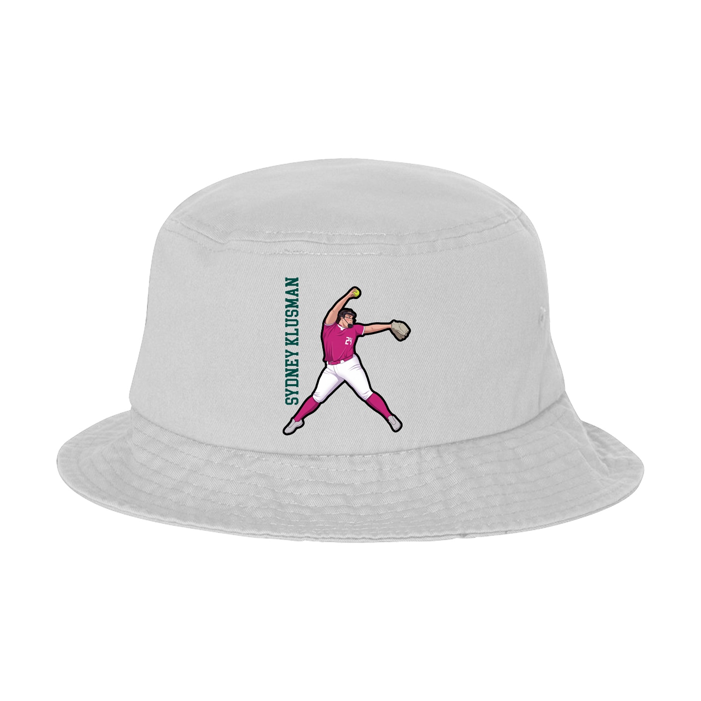 Bucket Cap — Name Vertical in White