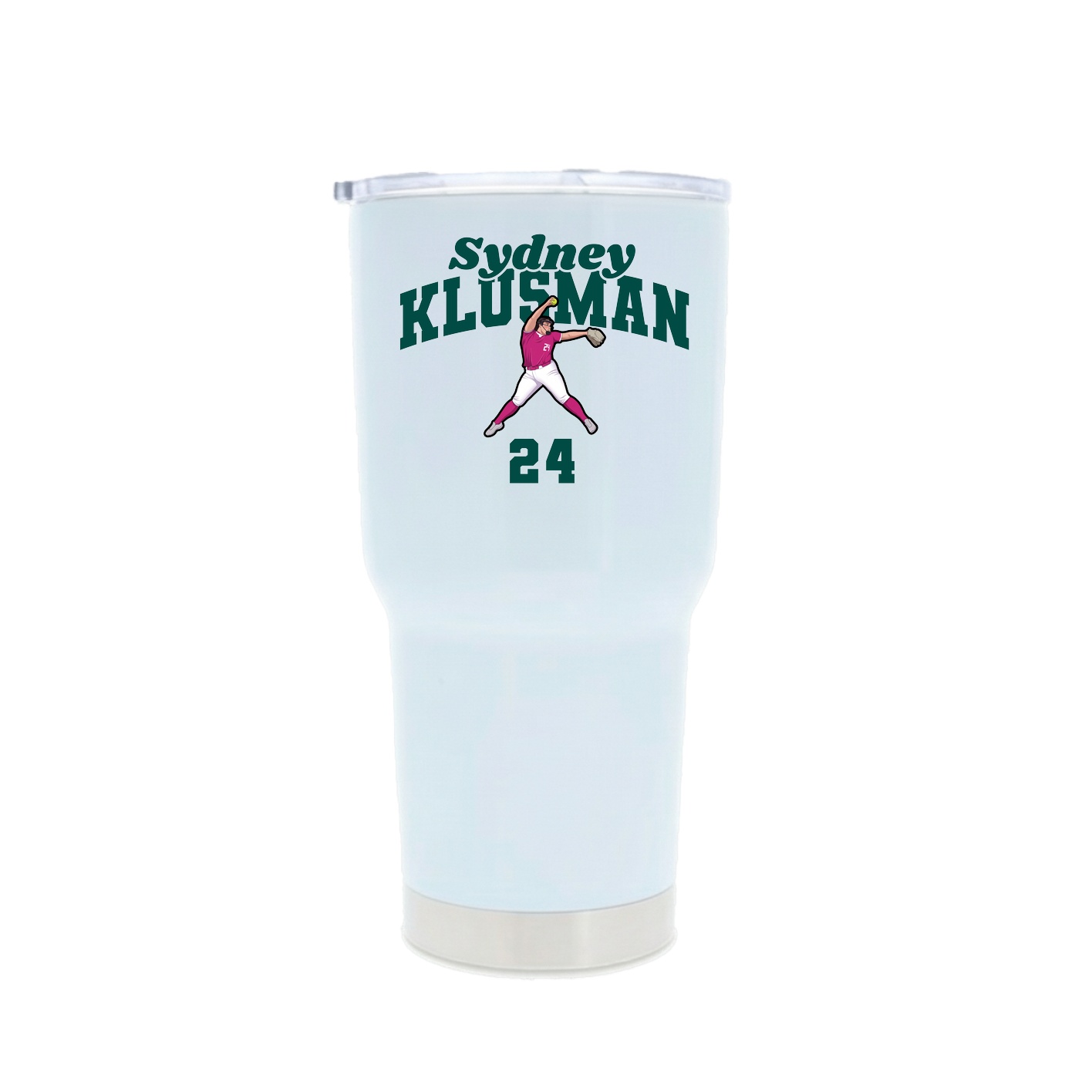 30oz Stainless Steel Tumbler — Signature Arch in White