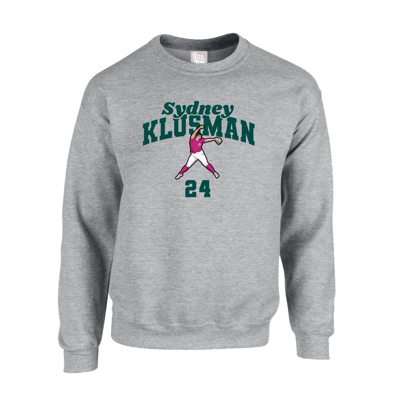 Fleece Crew — Signature Arch in Grey