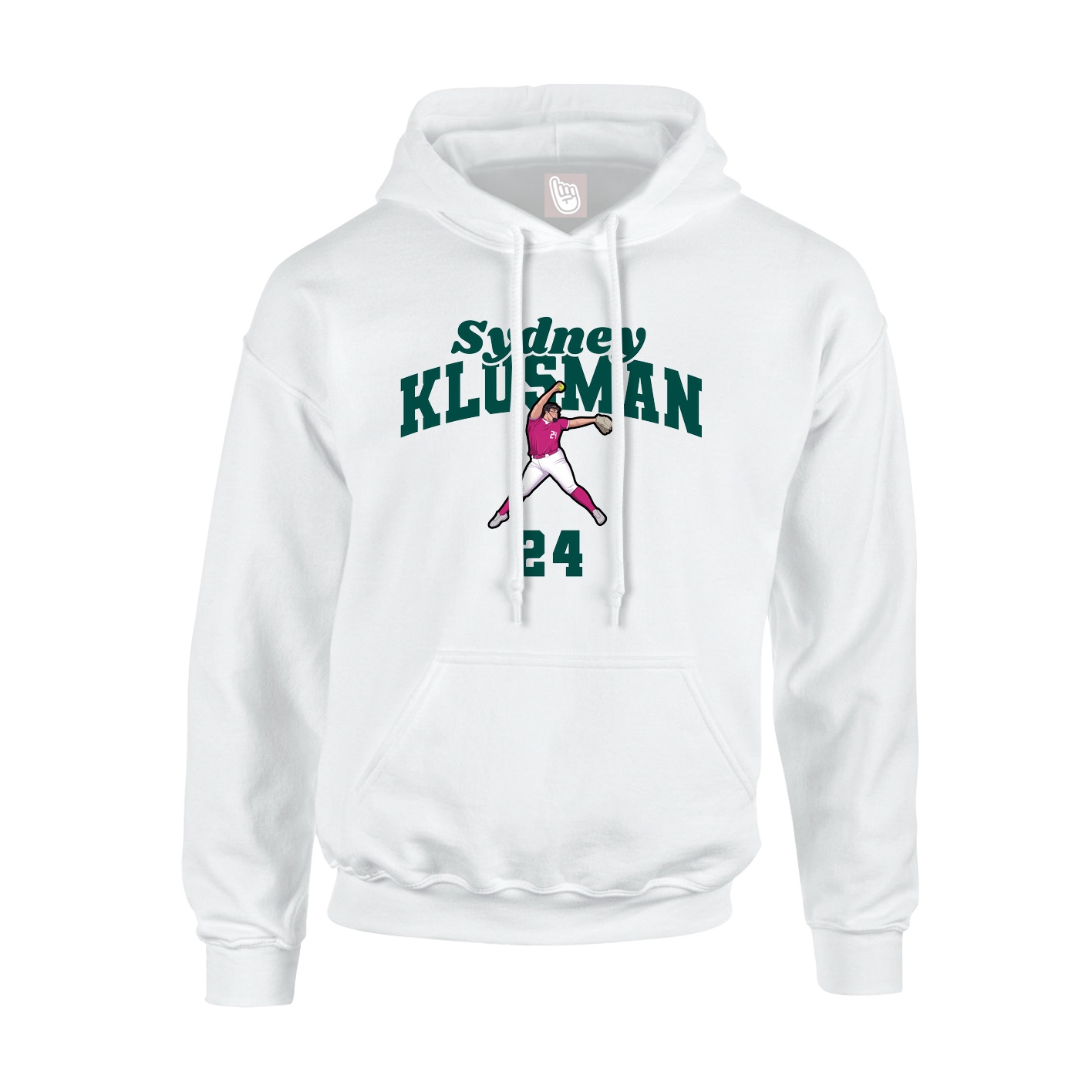 Youth Hoodie — Signature Arch in White