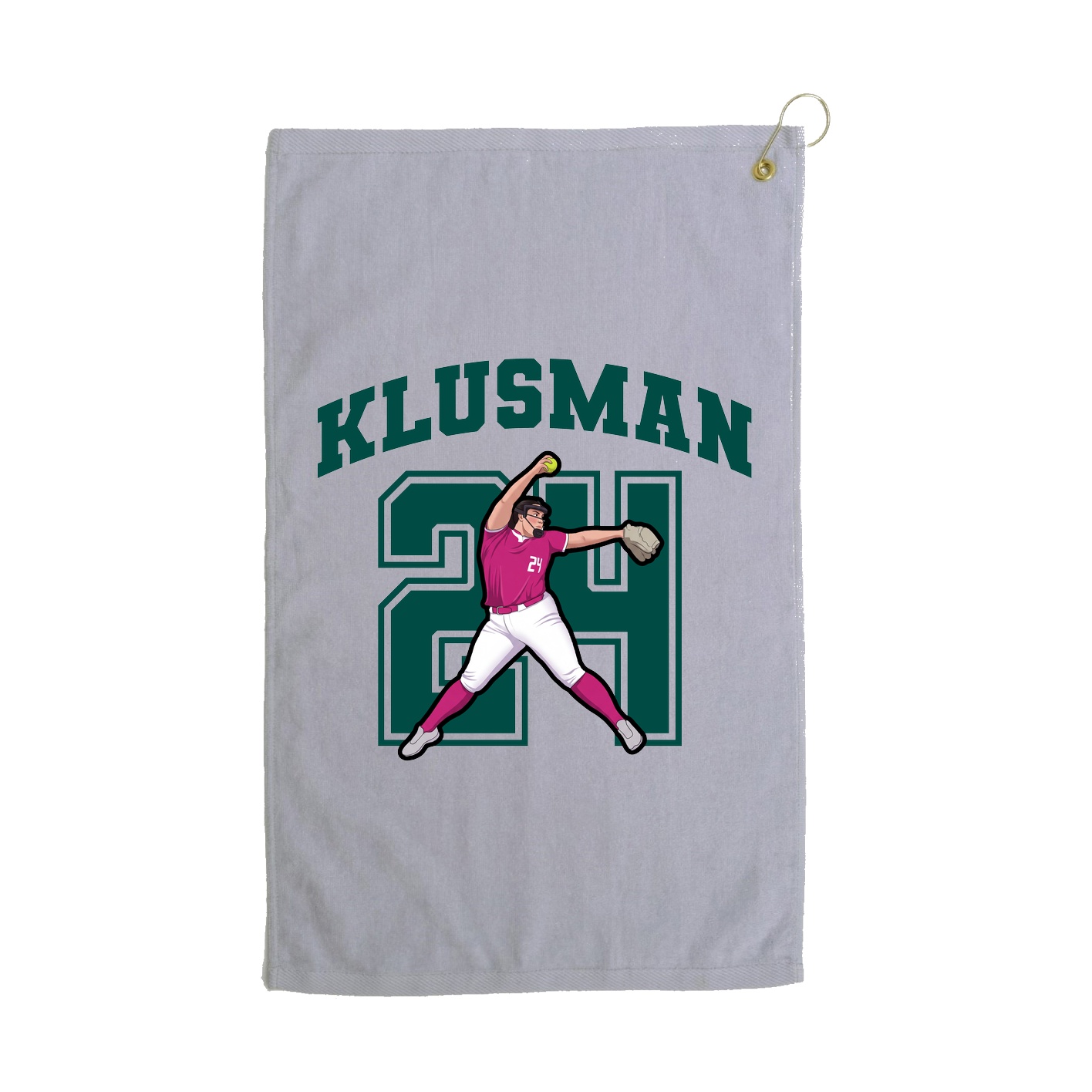 Golf Towel — Number in Grey
