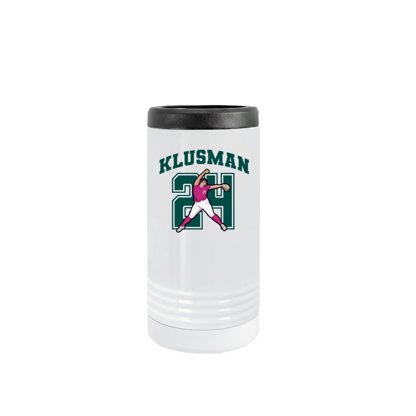 Slim Beverage Holder — Number in White