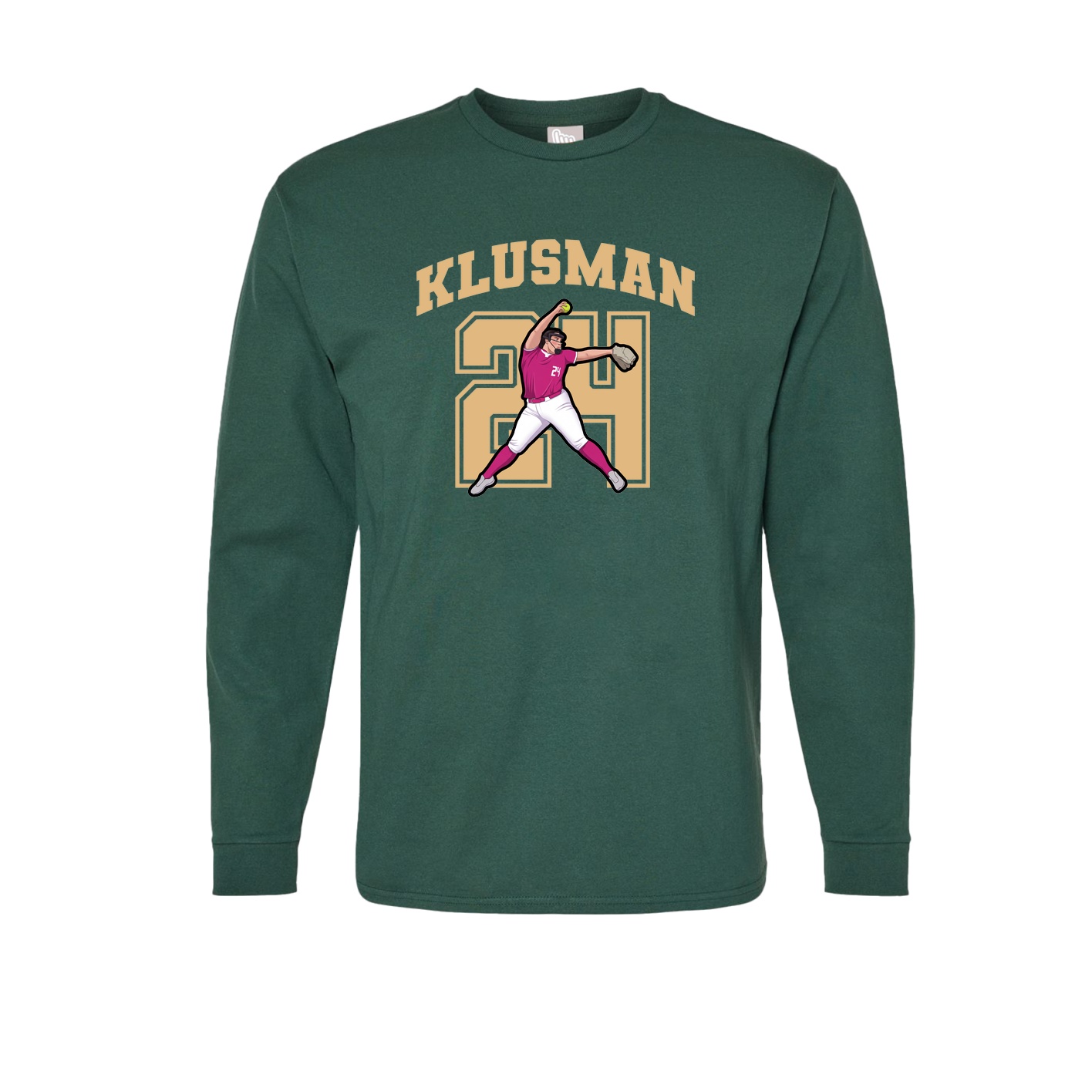 Long Sleeve Tee — Number in Green